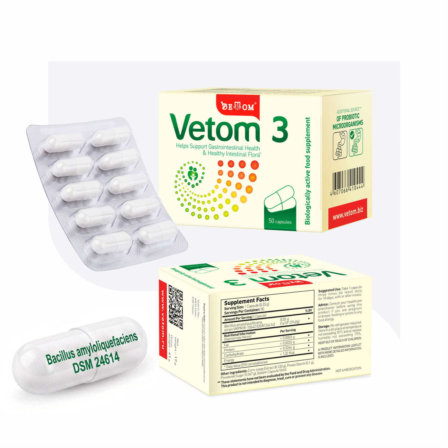Vetom 3 probiotikum kapszula (étrend-kiegészitő)