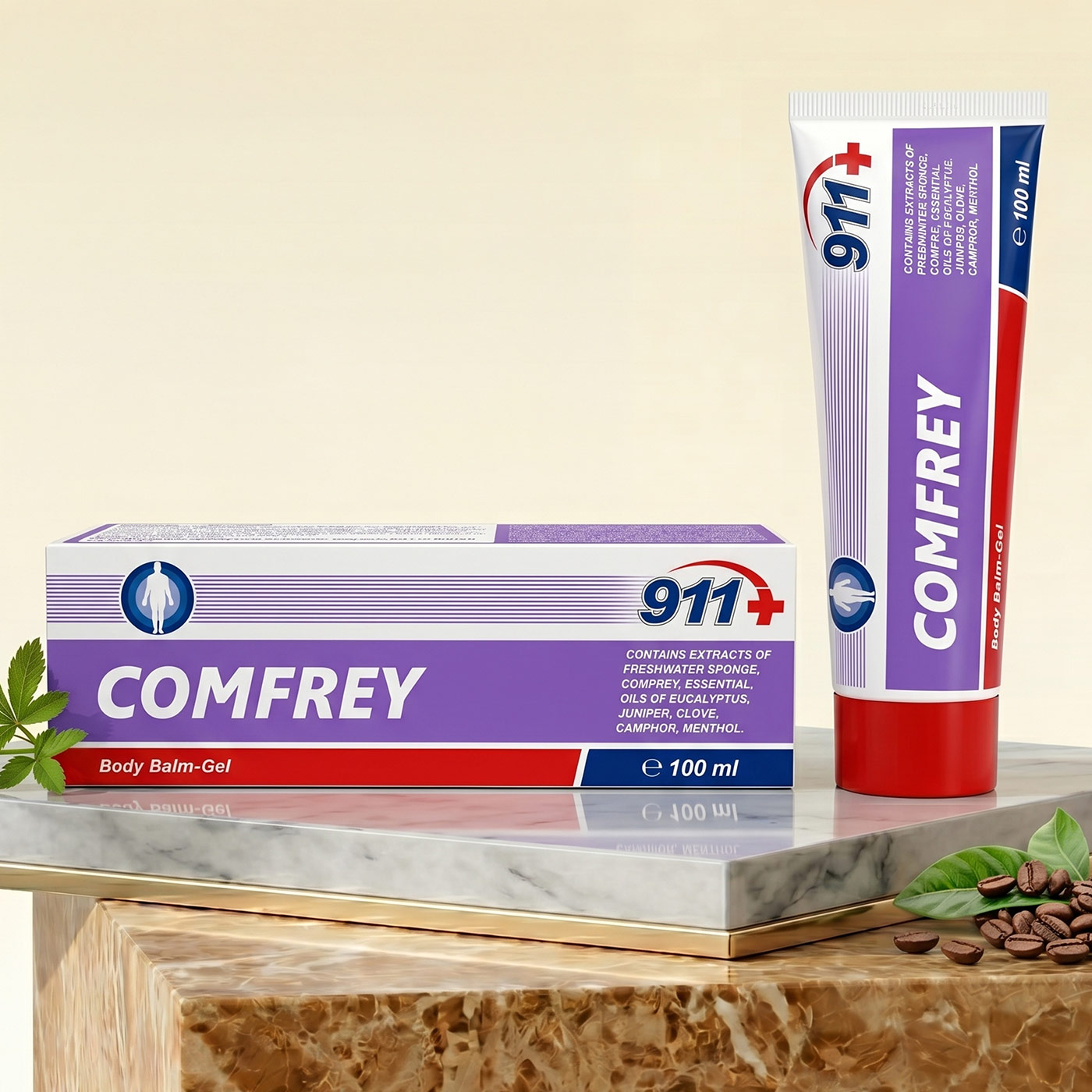 Fekete Nadálytő (Comfrey) Gél-balzsam testre – 911 FARMAKOM <span style="color: red">100 ml</span>