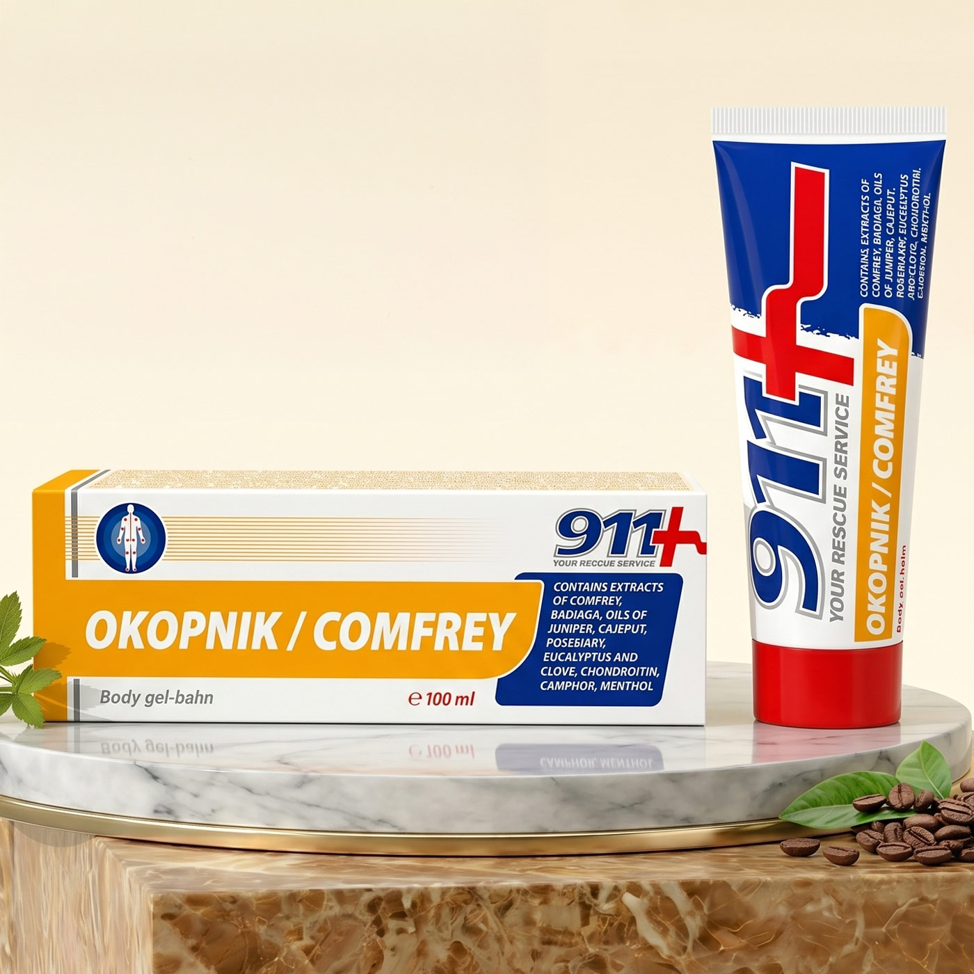 🌿 OKOPNIK / COMFREY Body Gel-Balm – 911 FARMAKOM <span style="color: red">100 ml</span>