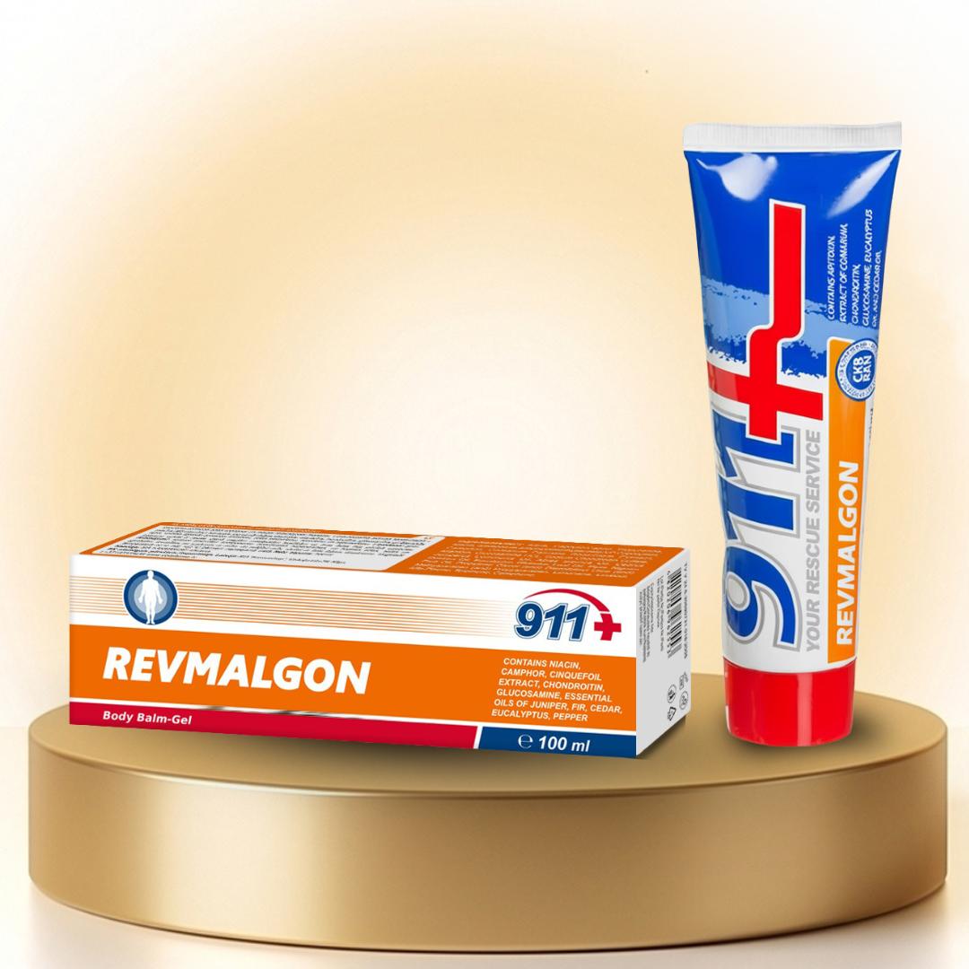 REVMALGON Gél-balzsam testre – 911 FARMAKOM <span style="color: red">100 ml</span>